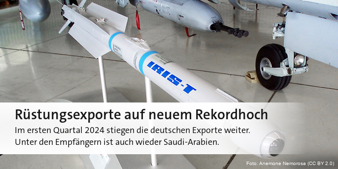 Im ersten Quartal 2024 stiegen die deutschen Exporte weiter. Unter den Empfängern ist auch wieder Saudi-Arabien.
